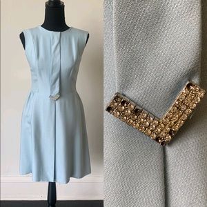 Vintage Mid Century Mod 1960's Baby Blue Shift Dress